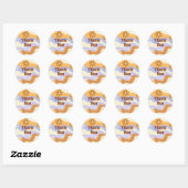 Kleurrijke Hippie Bloem Retro Groovy Dank u Ronde Sticker (Vel)