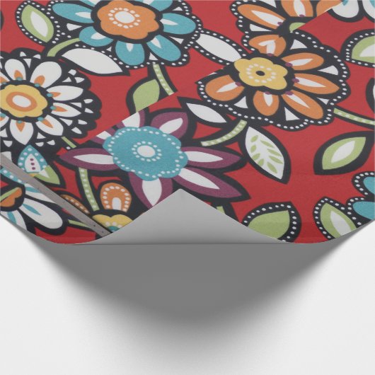 Kleurrijke hippie bloemen papier (Hoek)