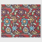 Kleurrijke hippie bloemen papier (Vlak)