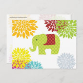  kleurrijke Hippie Elephant Flower Power Briefkaart (Voorkant / Achterkant)