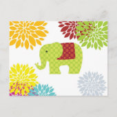 kleurrijke Hippie Elephant Flower Power Briefkaart (Voorkant)
