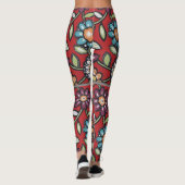 kleurrijke hippie groovy - bloem leggings (Achterkant)