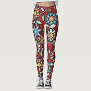 kleurrijke hippie groovy - bloem leggings