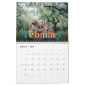Kleurrijke Hippie Retro 70s Familie Fotokalender Kalender (Feb 2027)