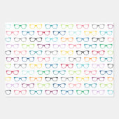 Kleurrijke Hipster glazen patroon Nerd Inpakpapier Vel (Voorkant)