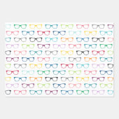 Kleurrijke Hipster glazen patroon Nerd Inpakpapier Vel (Voorkant 3)