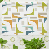 Kleurrijke hoeken uit de middelbare eeuw Modern pa Theedoek (Gevouwen)