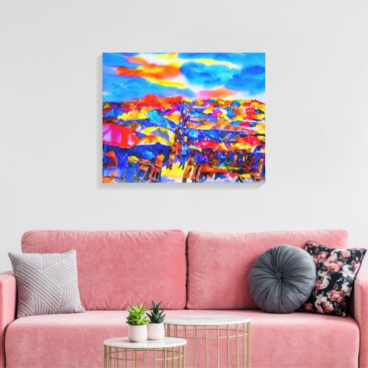 Kleurrijke Hoesjes Canvas Afdruk (Insitu (Woonkamer))