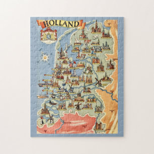 Kleurrijke Holland kaart Legpuzzel