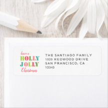 Kleurrijke Holly Jolly Christmas Retouradres