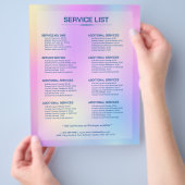 Kleurrijke holografische achtergrond flyer (Hand)