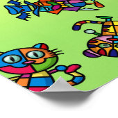 kleurrijke hond2 poster (Hoek)