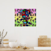 kleurrijke hond2 poster (Keuken)