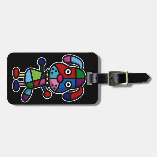 kleurrijke hond bagagelabel (Voorkant horizontaal)
