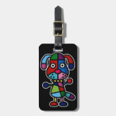 kleurrijke hond bagagelabel (Voorkant verticaal)
