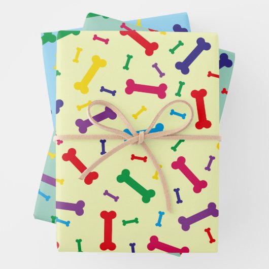 Kleurrijke hond Botten ontwerp Inpakpapier Vel (In situ)