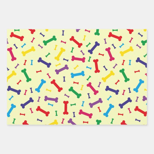 Kleurrijke hond Botten ontwerp Inpakpapier Vel (Voorkant)