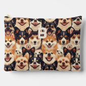 Kleurrijke hond, monogram dierpatroon etui (Voorkant)