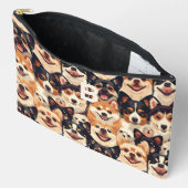 Kleurrijke hond, monogram dierpatroon etui (Open)