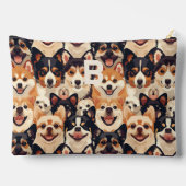 Kleurrijke hond, monogram dierpatroon etui (Achterkant)