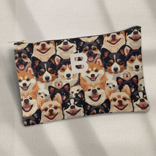 Kleurrijke hond, monogram dierpatroon etui