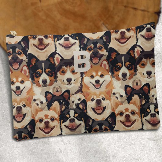 Kleurrijke hond, monogram dierpatroon etui