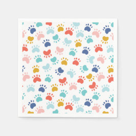 Kleurrijke hond Paw Party Servet