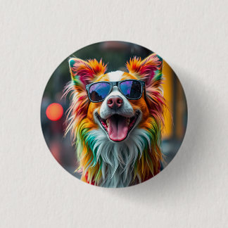 Kleurrijke Hond Pop Art Spetter Ronde Button 3,2 Cm
