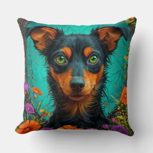 Kleurrijke Hond Portret Kussen
