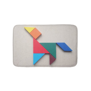 Kleurrijke hond Tangram Badmat