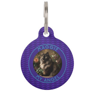 Kleurrijke Hond Vader Cadeau Herringbone Huisdierpenning