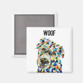Kleurrijke Hond Woof Magnet Magneet (Voorkant / Achterkant)