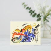 Kleurrijke honden briefkaart (Staand voorkant)