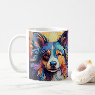 Kleurrijke Honden Kunstmok. Hondenliefhebbers Koffiemok