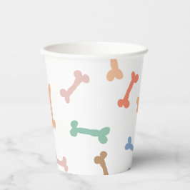 Kleurrijke hondenbotenpartij papieren bekers