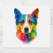 Kleurrijke hondenkunstwerken sparkling wijnetiket (Enkel label)