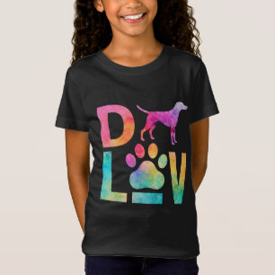 Kleurrijke Hondenliefde Poot Watercolor Kunst T-shirt