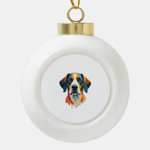 Kleurrijke Hondenportret Pop Art Stijl Huisdier Il Keramische Bal Ornament