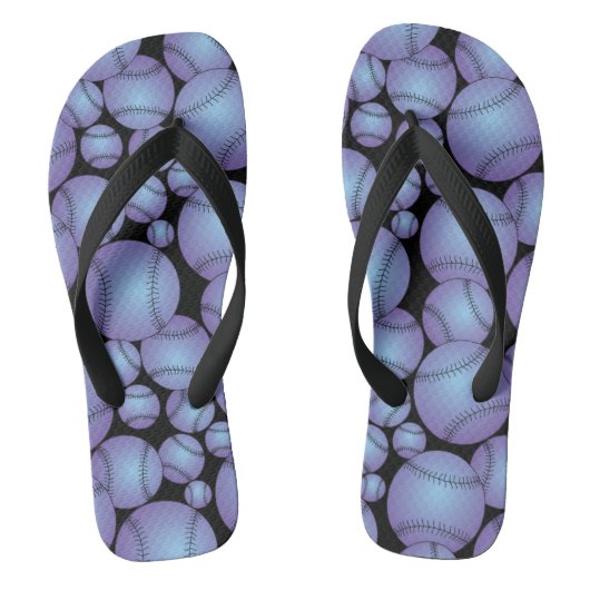 Kleurrijke honkballen teenslippers (Voetbed)