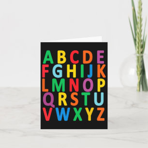 Kleurrijke hoofdletters Alfabet Leer ABC Boy Kaart