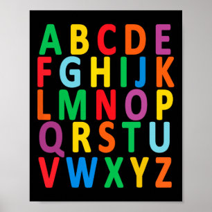 Kleurrijke hoofdletters Alfabet Leer ABC Boy Poster