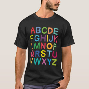 Kleurrijke hoofdletters alfabet leren ABCS Kind T-shirt