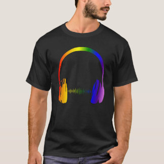 Kleurrijke Hoofdtelefoon Rainbow Party Techno Radi T-shirt