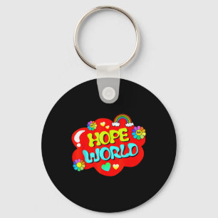 Kleurrijke Hoop Wereld Sleutelhanger