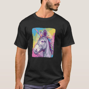 Kleurrijke Hoorn van een eenhoorn Ezel Kostuum T-shirt