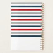 Kleurrijke horizontale marinestrepen planner (Achterkant)