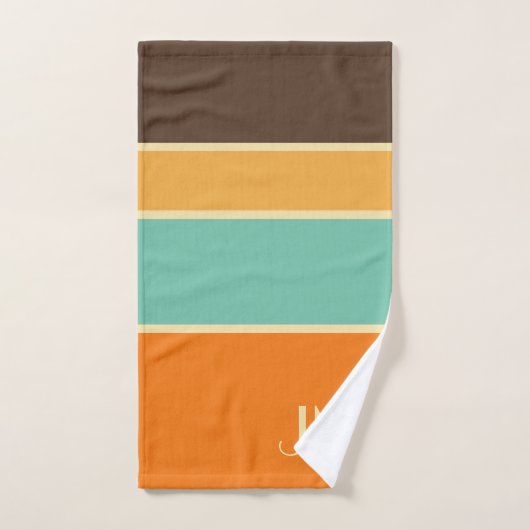 Kleurrijke horizontale retro stijllijnen bad handdoek (Handdoek)