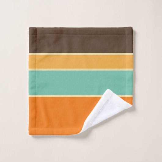 Kleurrijke horizontale retro stijllijnen bad handdoek (Wasdoekje)