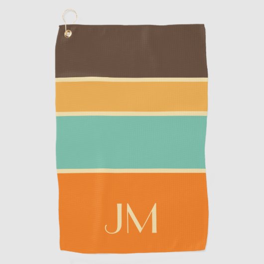 Kleurrijke horizontale retro stijllijnen golfhanddoek (Voorkant)