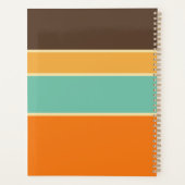 Kleurrijke horizontale retro stijllijnen planner (Achterkant)